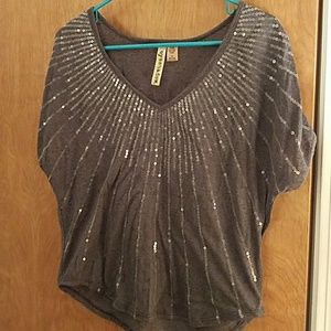 Sequin dolman sleeve top